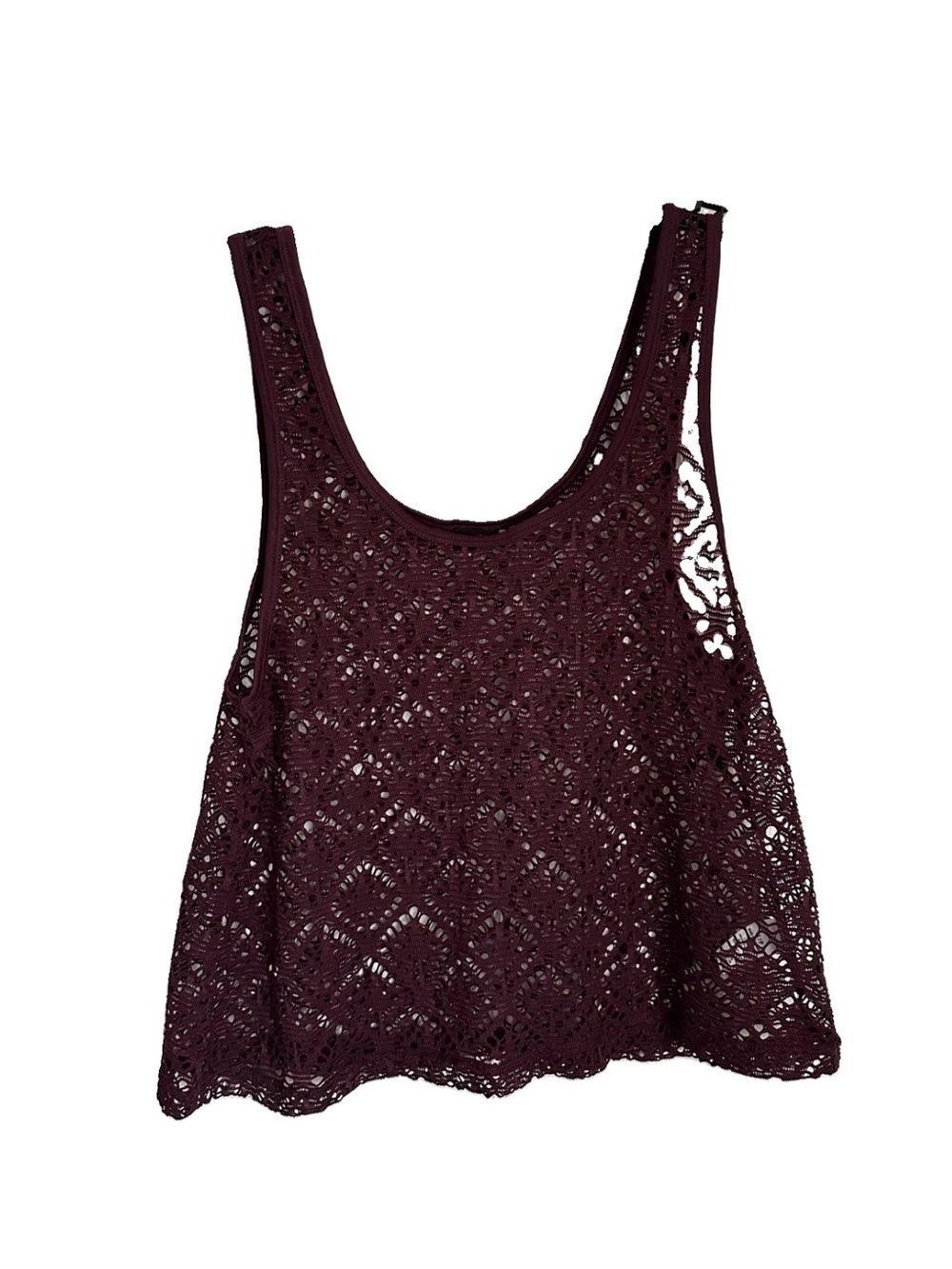 Aeropostale Tank Top Womens Small Crochet Lace Sheer Sleeveless Boho Festival
